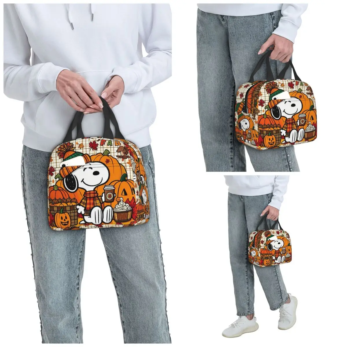 Snoopy Lunch Bags Insulated Bento Box Portable Lunch Tote Leakproof Picnic Bags Cooler Thermal Bag for Woman Girl School