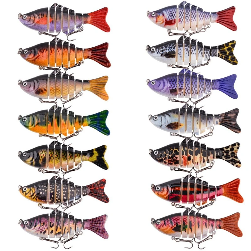 

Wholesale New Long Cast 7 Segment Swimbait 10cm Sinking Minnow VIB Hard Lure Freshwater Saltwater Artificial Fishing Lures Bass
