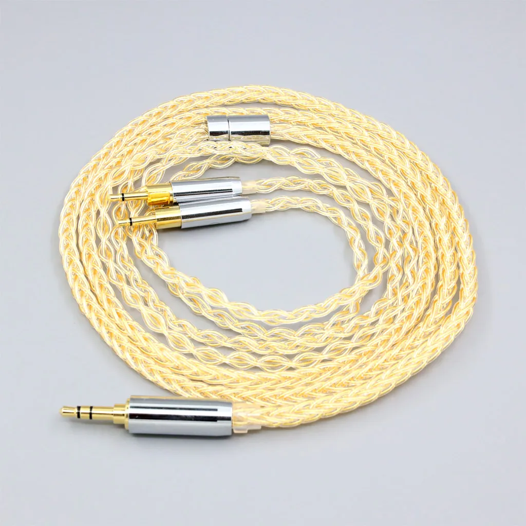 8 Core 99% 7n Pure Silver 24k Gold Plated Earphone Cable For Sennheiser HD700 Headphone Dual 2.5mm pin LN008424