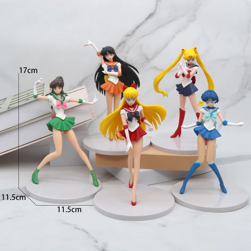 5 قطعة/المجموعة بحار القمر أنيمي الشكل اللعب Mizuno Ami Tsukino Usagi هينو ري أينو ميناكو البلاستيكية عمل تمثال نموذج دمى هدية الاطفال