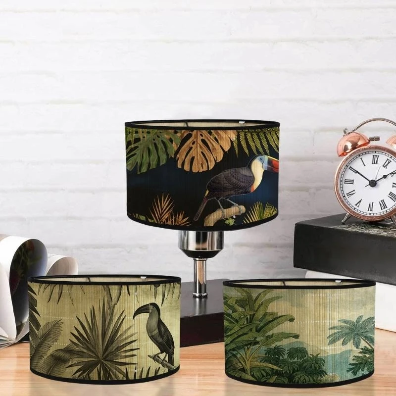 

Drum Print Lampshade Wall Lamp Shade Decoration Vintage Chandelier Light Cover Printing Painting Lamp Shade