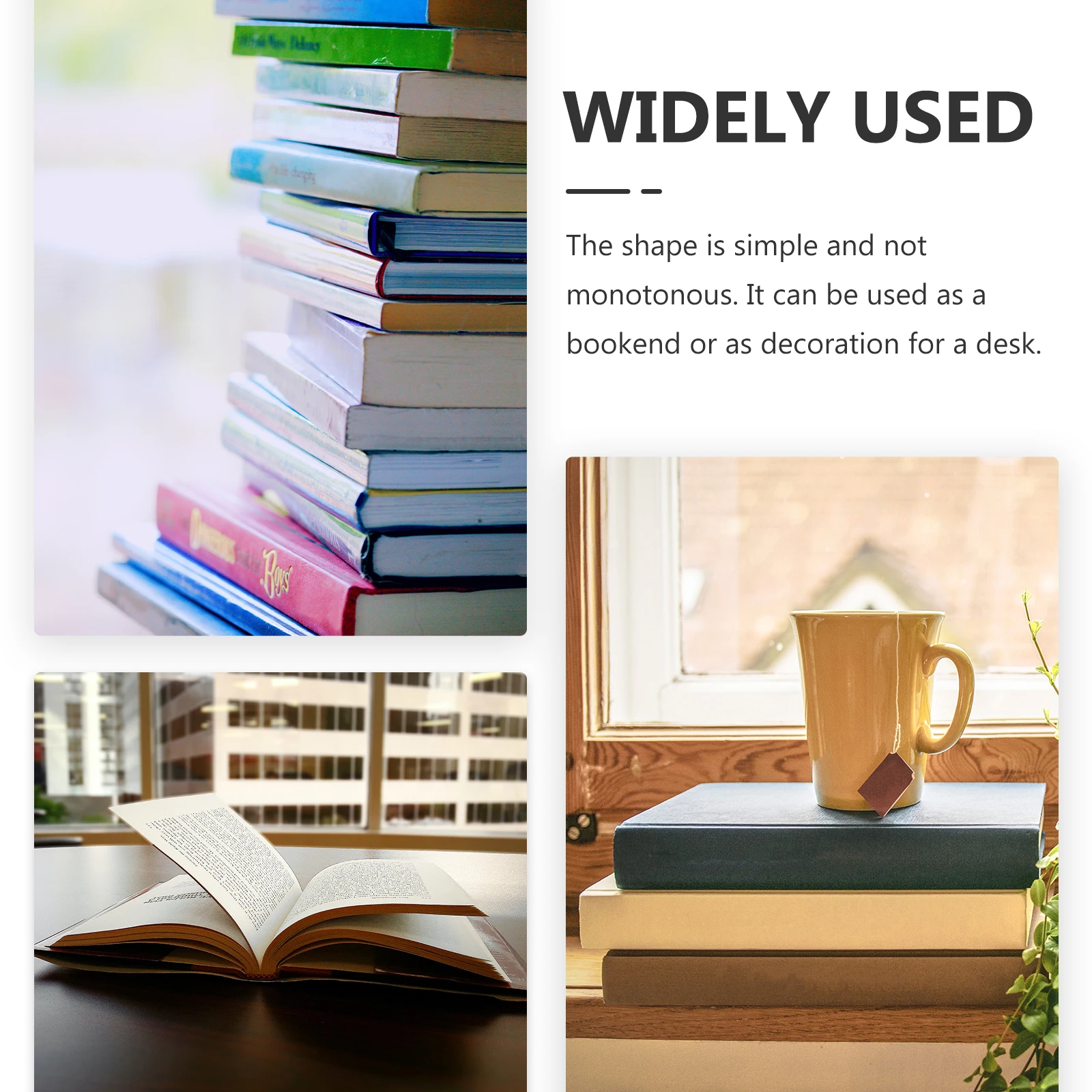 

Premium Book Holding Rack Organizer Stand with Metal Bookends for Home Study Decor and File Management