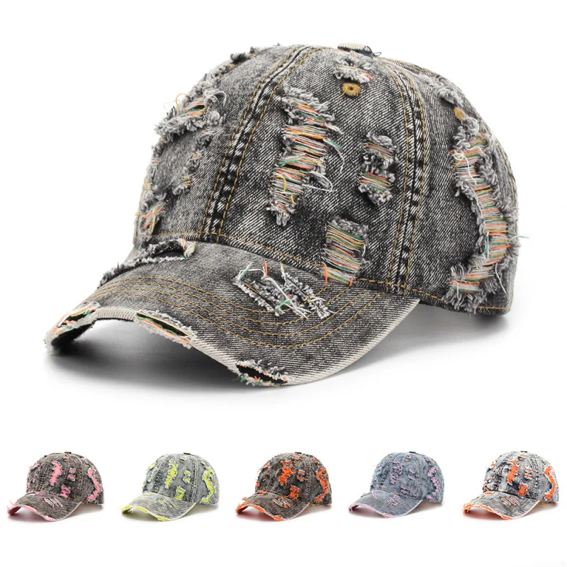 

Солнцезащитная шляпа с рваными краями и надписью, повседневная и универсальная