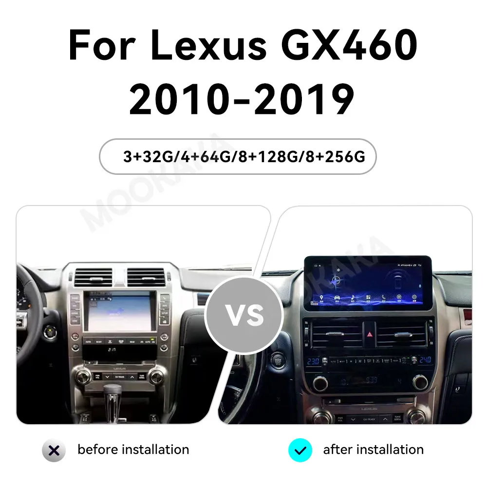 For Lexus GX400 GX460 2010 - 2020 Car Radio Multimedia Player Wireless Carplay Android Auto Autoradio Stereo GPS Navi Head Unit