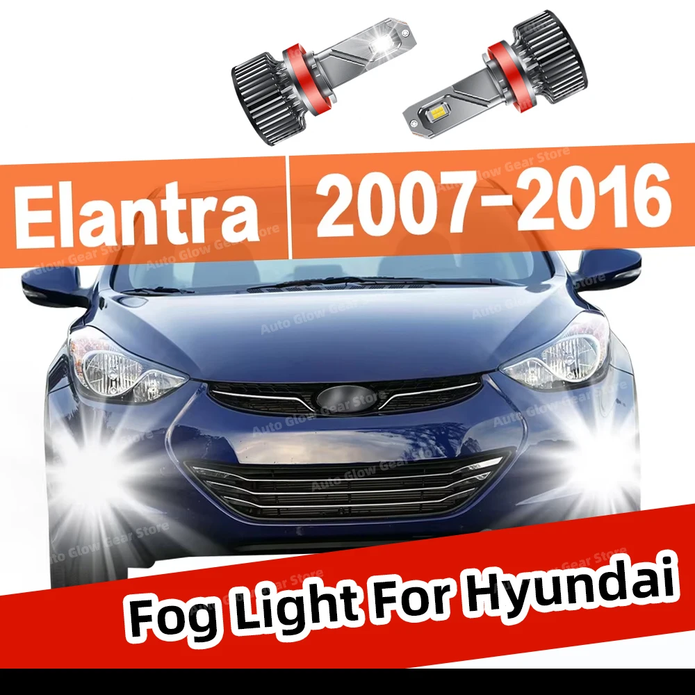 

2 светодиодные лампы для противотуманных фар для Hyundai Elantra 2007-2016 (2010, 2011, 2012, 2013, 2014, 2015), замена лампы, 30000 лм, автоаксессуары
