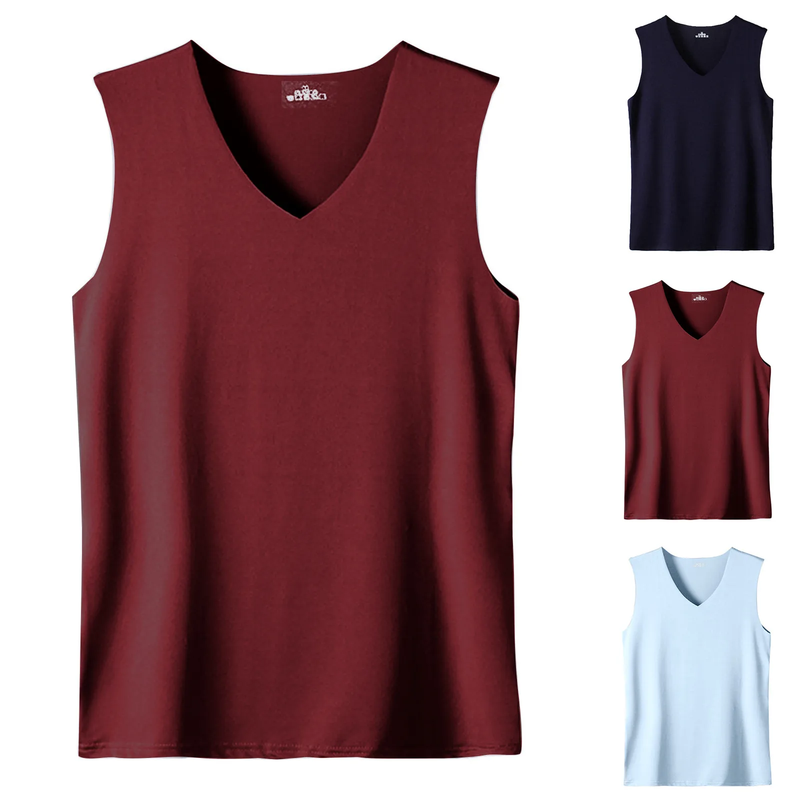 

Новый мужской жилет из ледяного шелка с v-образным вырезом, однотонные летние быстросохнущие дышащие футболки без рукавов, спортивный жилет на открытом воздухе, повседневная одежда