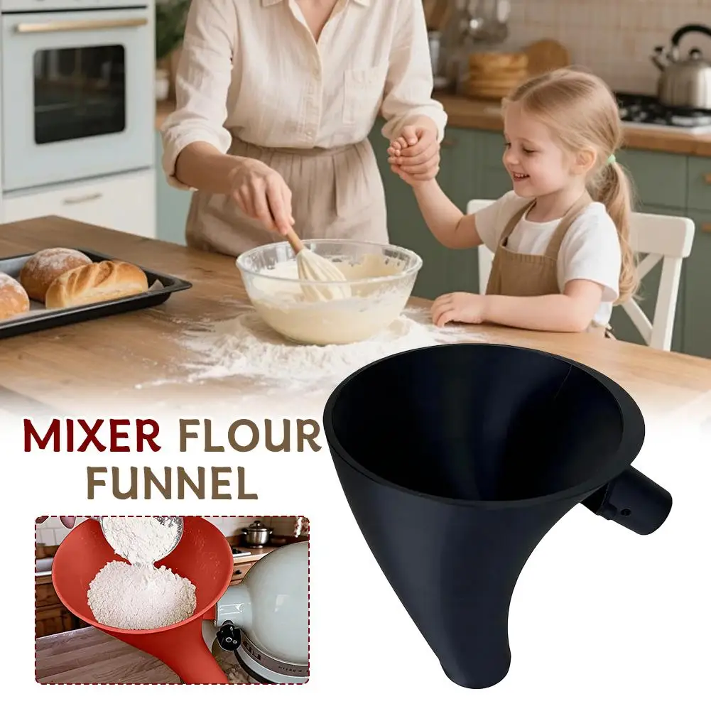 

Stand Mixer Flour Funnel Mess-Free Baking Essential Smart Design Effortless Cleanup Vertical Blender Flour Funnel