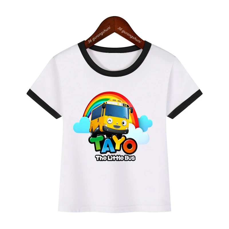 New Summer Style Children\'S Clothing Tshirt Funny Tayo And Little Friends Bus Cartoon T-Shirt For Boys Cute Kids Summer Tshirt