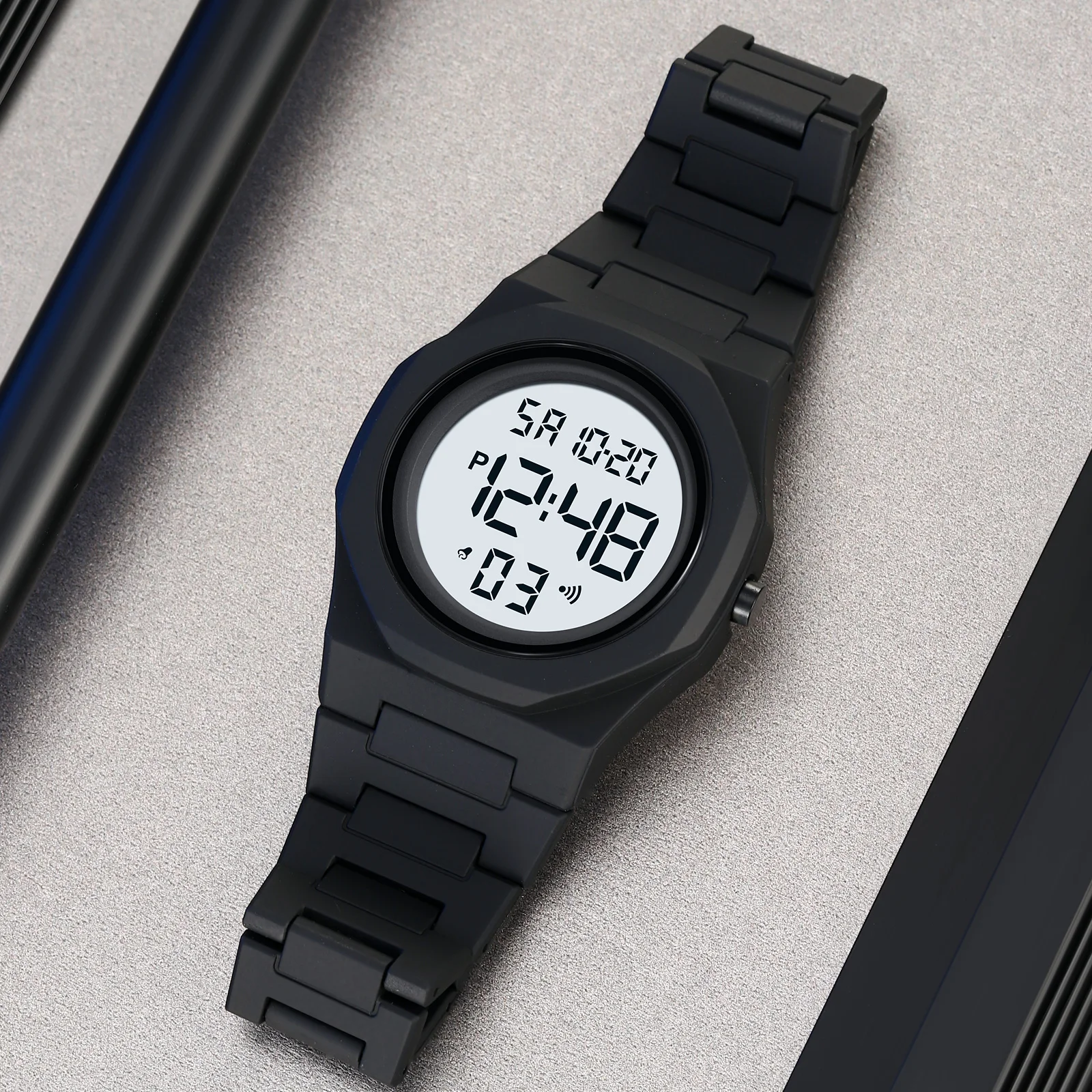 SKMEI 2613 Electronic Watch Digital Wristwatch 5Bar Waterproof EL Light Alarm Clock Week Date Countdown Handwashing Shower Sweat