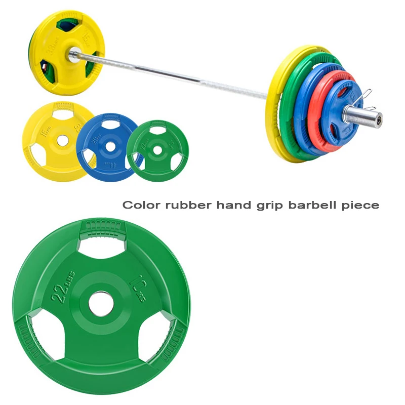 Rubber Coated Weight Plates, Gym Paint Baking, Environmental Protection Barbell Piece, Large Hole, Fitness Barbell Piece, 5cm