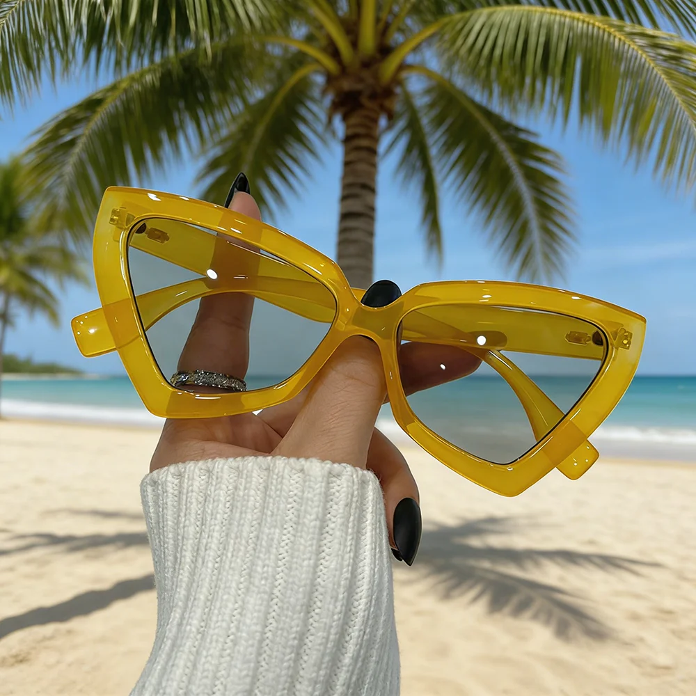 Neue Vintage Dreieck Polygon Sonnenbrille Frauen Männer Vintage Gläser Retro Cat Eye Sonnenbrille Weiblich Männlich Brillen Brillen