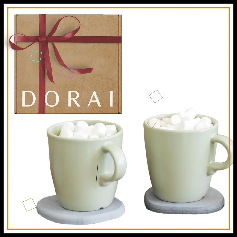 

4-Pack Absorbent Diatomite Coasters for Instant Drying, Modern Slate Stone Design