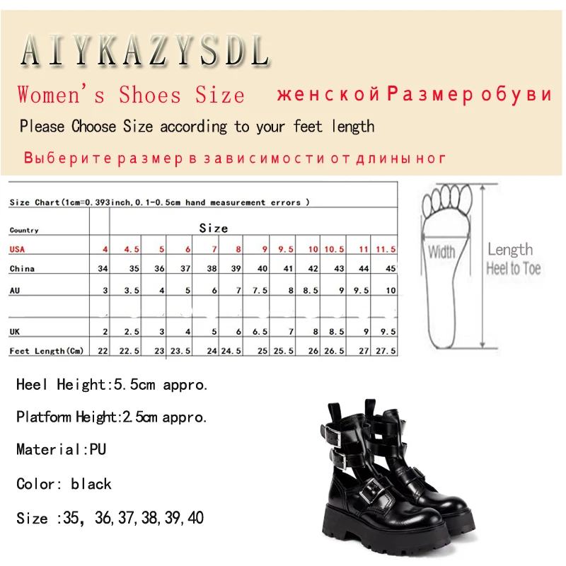 2023 kobiet z wyciętymi paskami buty na platformie płaskie buty wiosenno-jesienne gladiatorki botki Knight Bootie Summer Mujer Creepers