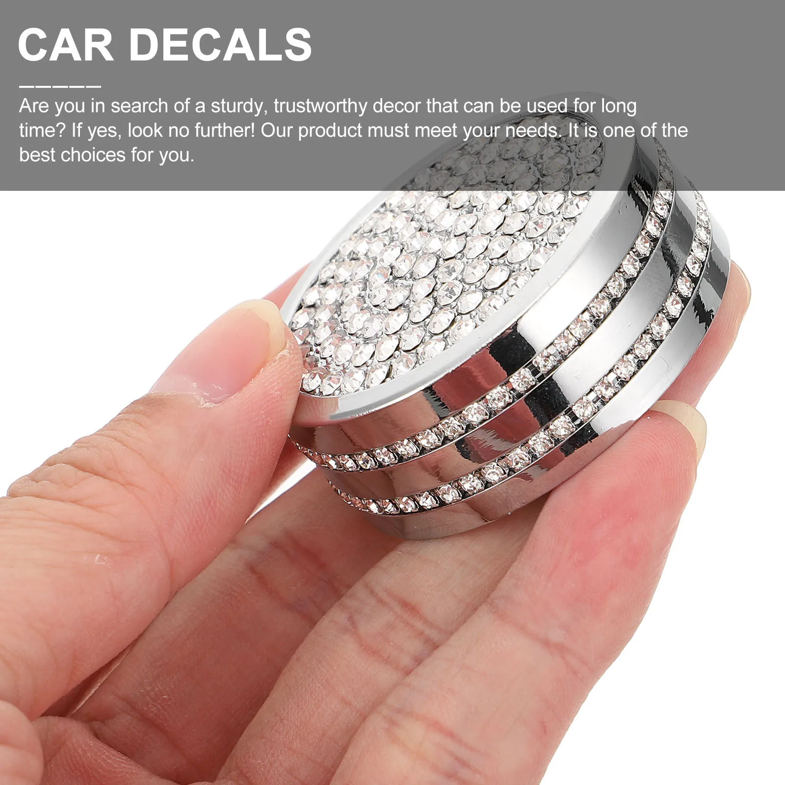 

Multimedia Knob Decorative Sticker High-Quality Zinc Alloy Rhinestones Car Interior Trim Luxury Engine Button Decal Crystal