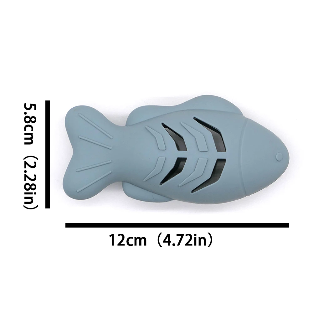 Bite-Resistant Silicone Cat Teething Stick Teases Cats with Catnip Relieves Boredom Promotes Clean Teeth with a Fish Design