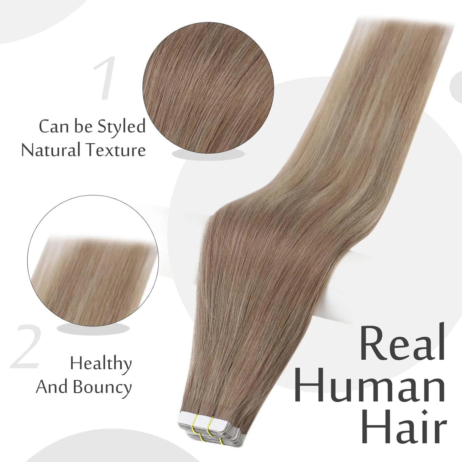 Tape In Hair Extensions Remy Human Hair Light Brown Color #8 16-26Inch Seamless Hair Extensions 20Pcs/Lot For Salon High Quality