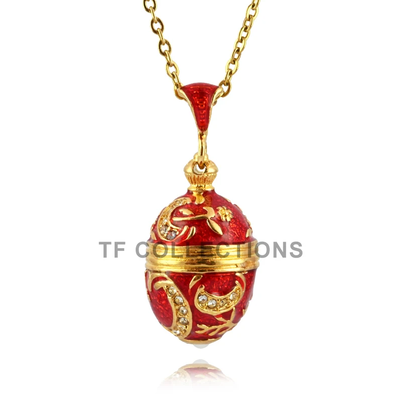 YAFFIL Retro Court Enamel Pearl Pendant With Engraved And Diamond Set Craftsmanship, Openable Design Necklace