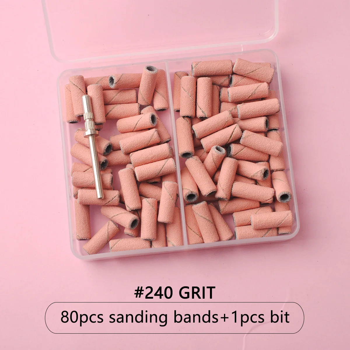 80 stks/doos Roze 3.1mm Mini Schuurbanden Kits Nail Boren Doorn Sets Elektrische Manicure Accessoires Tool Dode Huid Remover