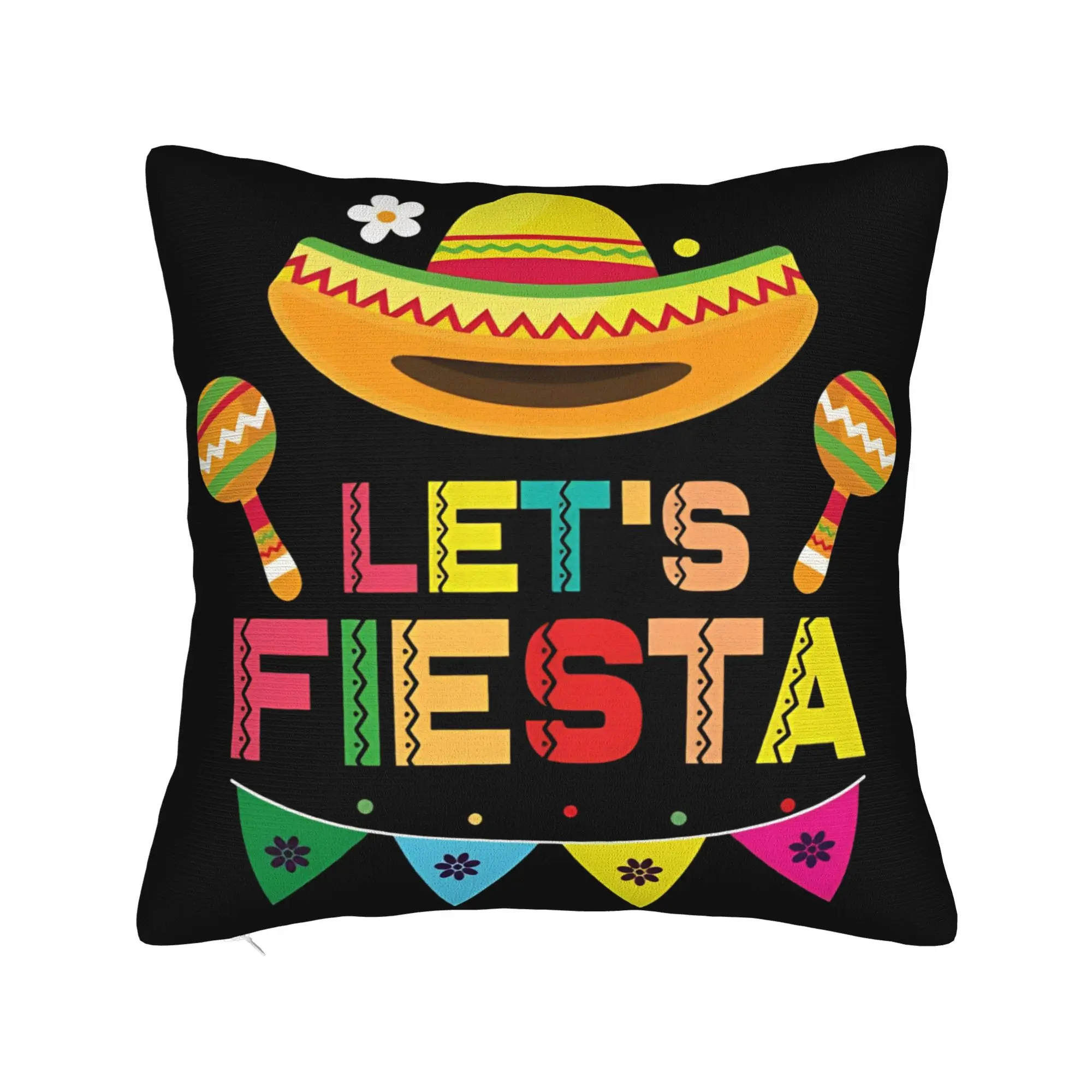 Let's Shift Party Fiesta Pillow Case Mexican Amigo Cinco De Mayo Pillow Cover Soft Pillowcases For Wedding Party Home Decor