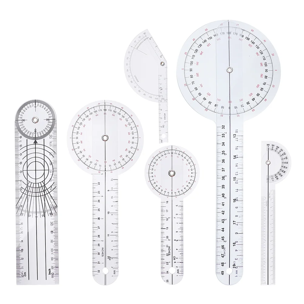 

6 Pcs Plastic Medical Goniometer Set Spinal Finger Angle Ruler Protractor Joint Measurement Tool for Therapy Home Use Students