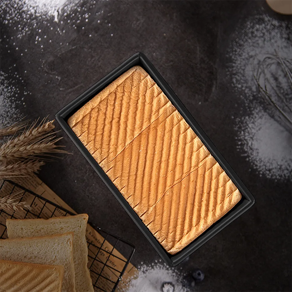 

1Set Oven Safe Black Loaf Pan with Lid Ventilated Base Easy Clean Non Stick Toast Bread Baking Mold Home Kitchen Bakeware Set