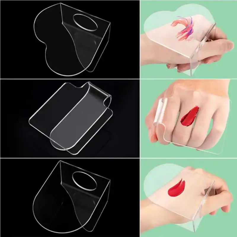 Acrylic Clear Makeup Palette Clear Nail Stamping Plates Polish Gel Mixing Spatula Foundation Eyeshadow