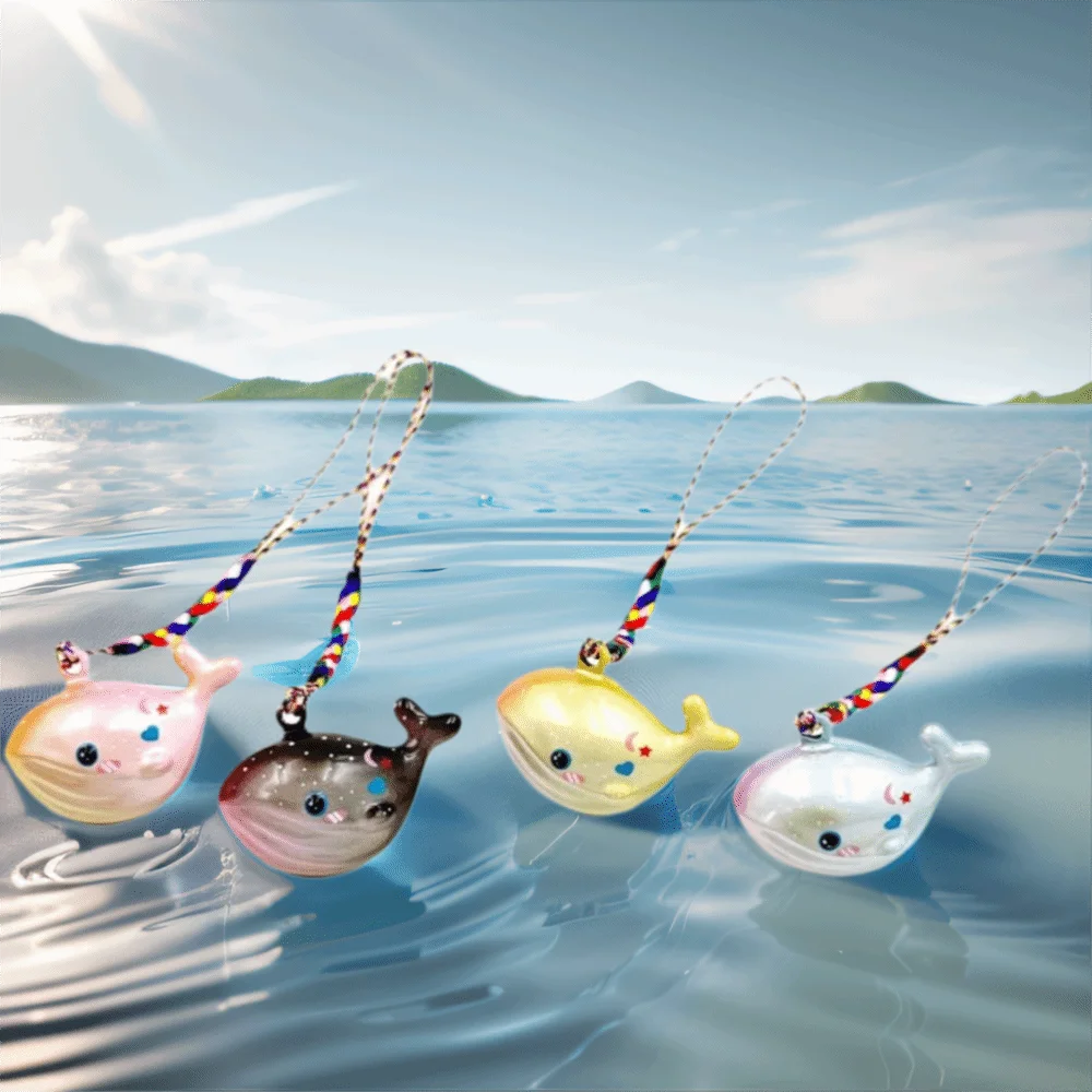 Cute Design Whale Keychain Personalized Brass Whale Pendant Kawaii Style Pendant Style Whale Keyring Sports Activities