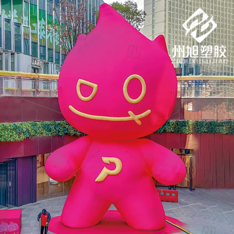 Inflatable cartoon pink red fire doll outdoor square shopping mall activities decorative props drainage