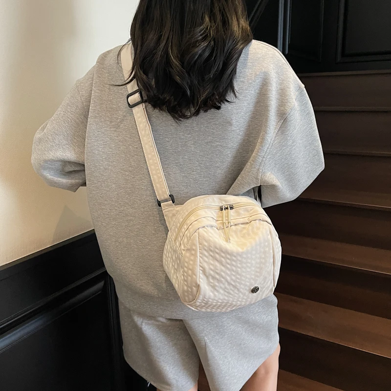 

2025 New Korean Sle Simple Crossbody Bag Women's Daily Versatile Single oulder Cloth Bag Lazy Sle Commuting Bag Large C...