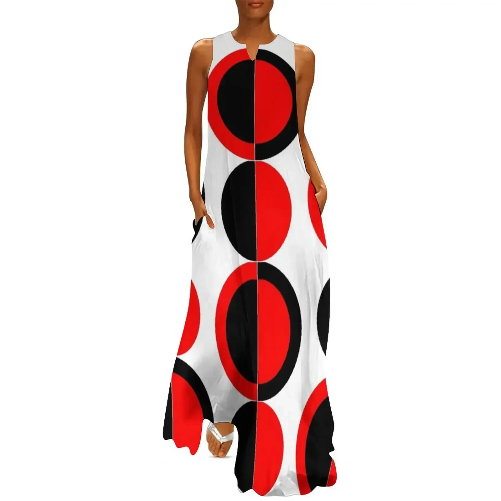 

Mod Circles Long Dress Party dresses for women cocktail dresses long dresses for women Summer skirt Dress