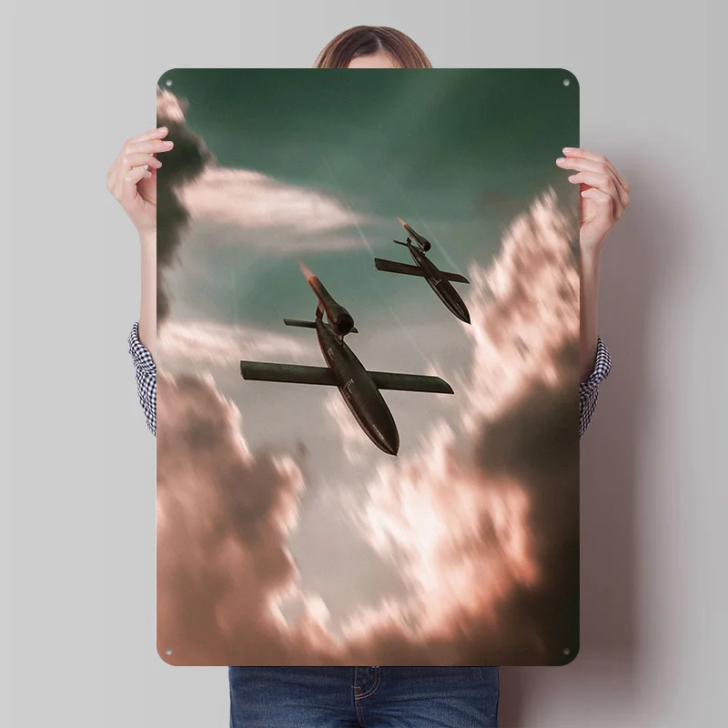 V1 Bomber Poster Customized Vintage Metal Signs Wall Art Retro Tin Plaque for Decoration Home Decor Items House Custom Plate
