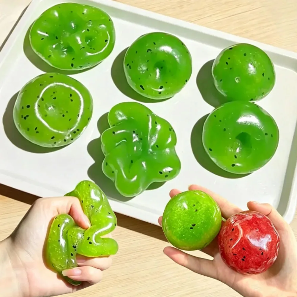 Kiwi &Hot Sale Handmade Kiwi Slush Squishy Toy Soft Slow Rebound Stress Relief Squeezy Toy Realistic Fruit Model Gift for Adults