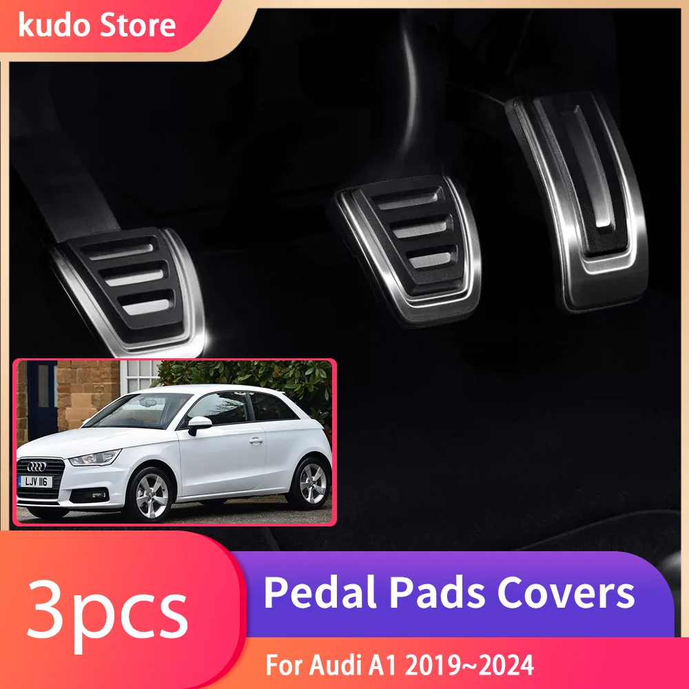 

For Audi A1 Mk2 GB Sportback Citycarver 2019~2024 Stainless Steel AT MT Car Foot Pedals Rest Accelerator Tray Part Accessories.