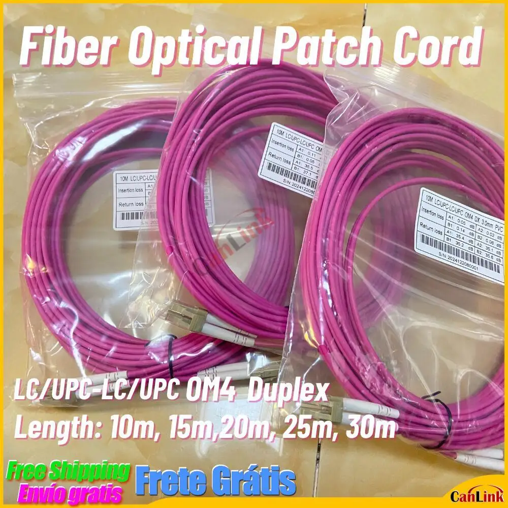 OM4 10 Gigabit Multimode Optic Patch Cord 10/20 M 50/125 2.0/3.0mm 2 Core Duplex Fiber Jumper Pigtail