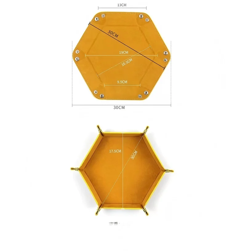 Hexagonal Felt Dice Tray Foldable Storage Box Game Tray Desktop Storage Box Jewelry Tray image 3