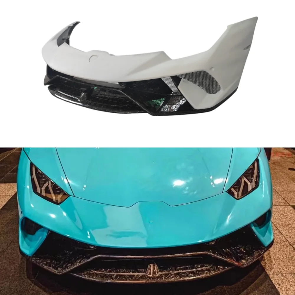 Front Bumper Upgrade Kit for Lamborghini Huracan LP610 Upgraded with P-style Resin Primer and Forged Carbon Fiber Body Kit
