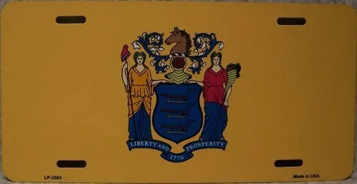 Aluminum License Plate US State New Jersey flag NEW Aluminum
