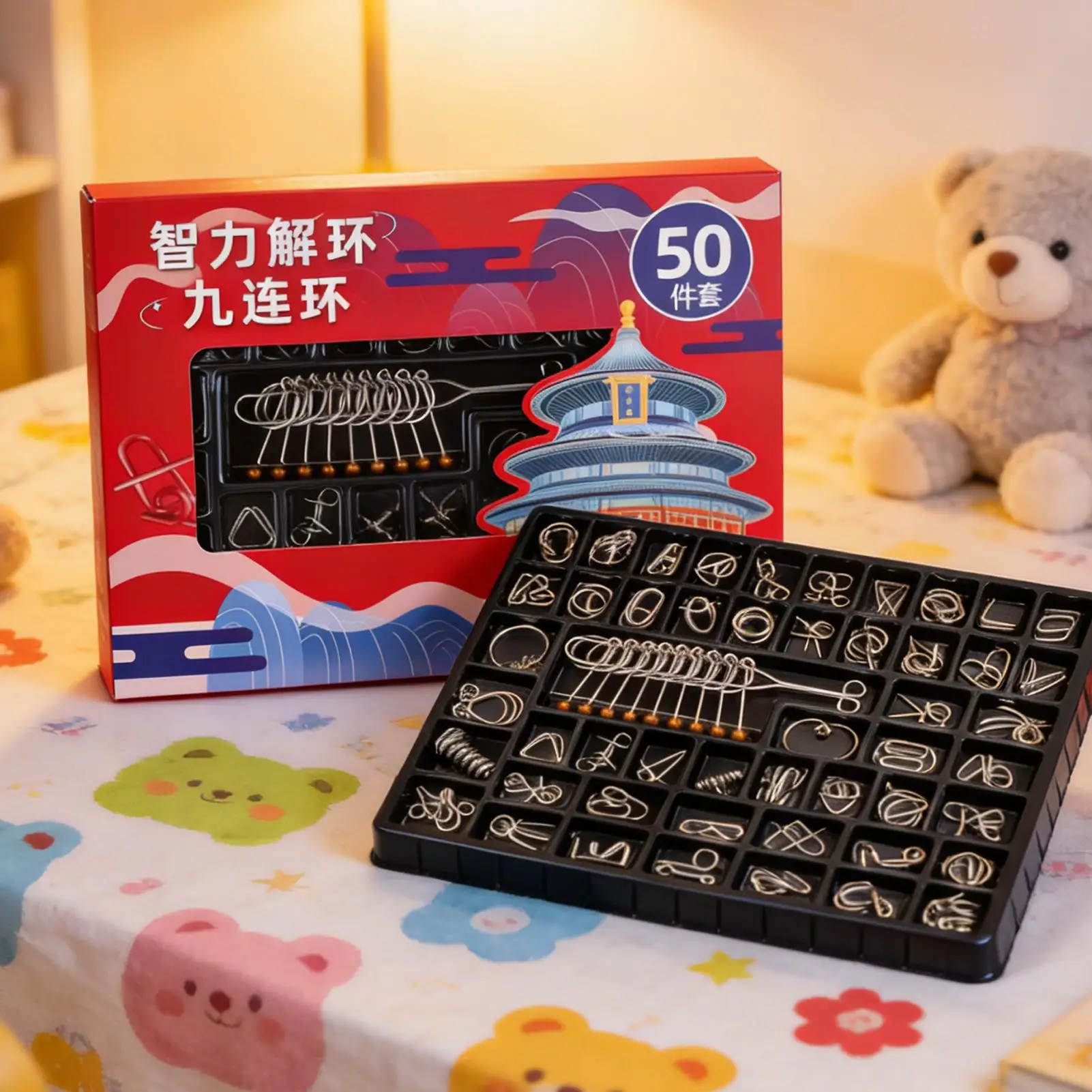 metal-wire-puzzle-set-educational-logic-test-toy-50-pieces-intelligence-test-brain-teaser-wire-metal-puzzles-for-kids-teens