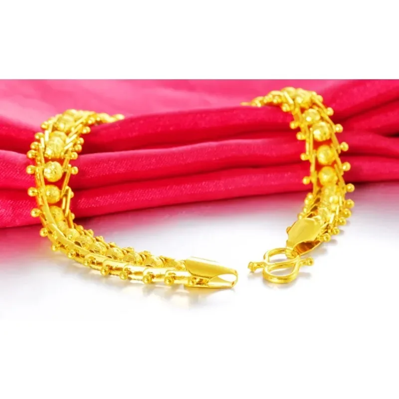 NovaGlod Gold shop with 9999 real gold men's bracelet 24 K dragon row bracelet bracelet boss bracelet send dad