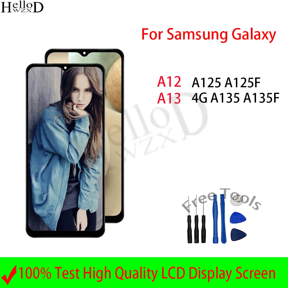 

For Samsung Galaxy A12 A125 A125F A13 4G A135 A135F LCD Display Touch Screen Digitizer Assembly Replacement