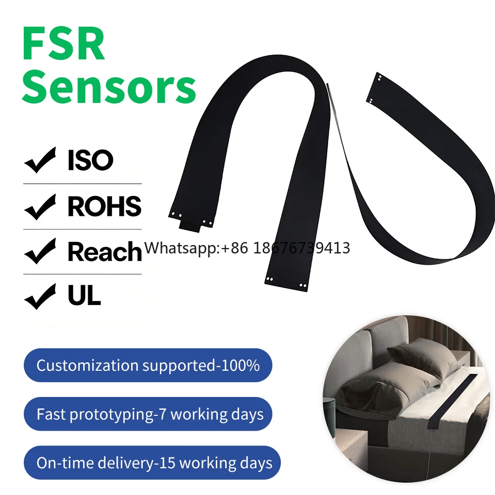 Customized Flexible Thin Film Pressure Sensor Smart Mattress FSR Pressure-resistance Sensor Off Bed Monitoring Sensor