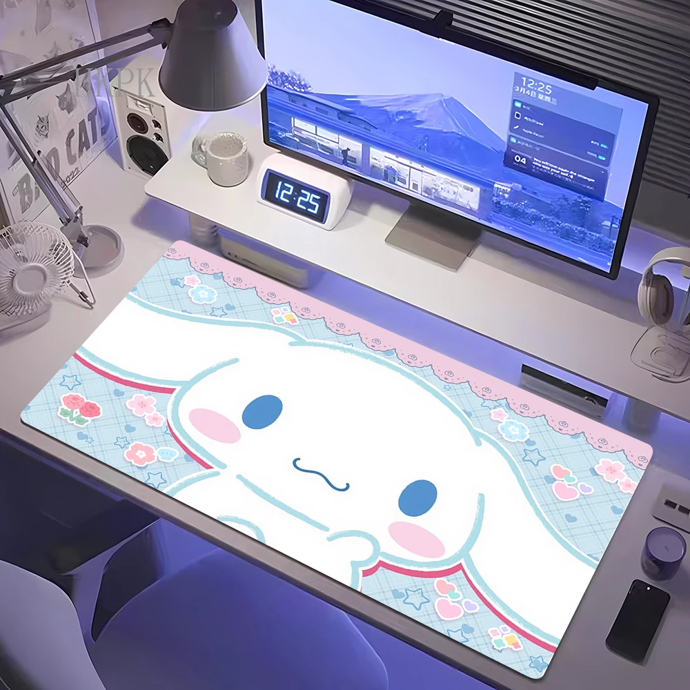 

Коврик для мыши Cinnamoroll, большой коврик в стиле аниме Kawaii, игровой коврик для мыши Kuromi, геймерский коврик для стола, XXL для ПК, клавиатуры, мыши, ковер