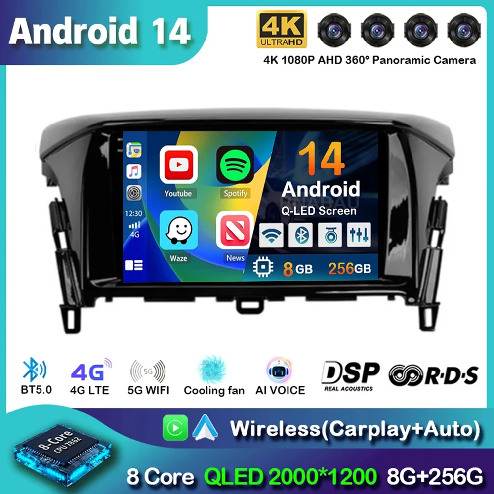 Andorid 14 Carplay Auto Car Radio For Mitsubishi Eclipse Cross 2018 2019 2020 Multimedia Video Player Navigation GPS 2din Stereo