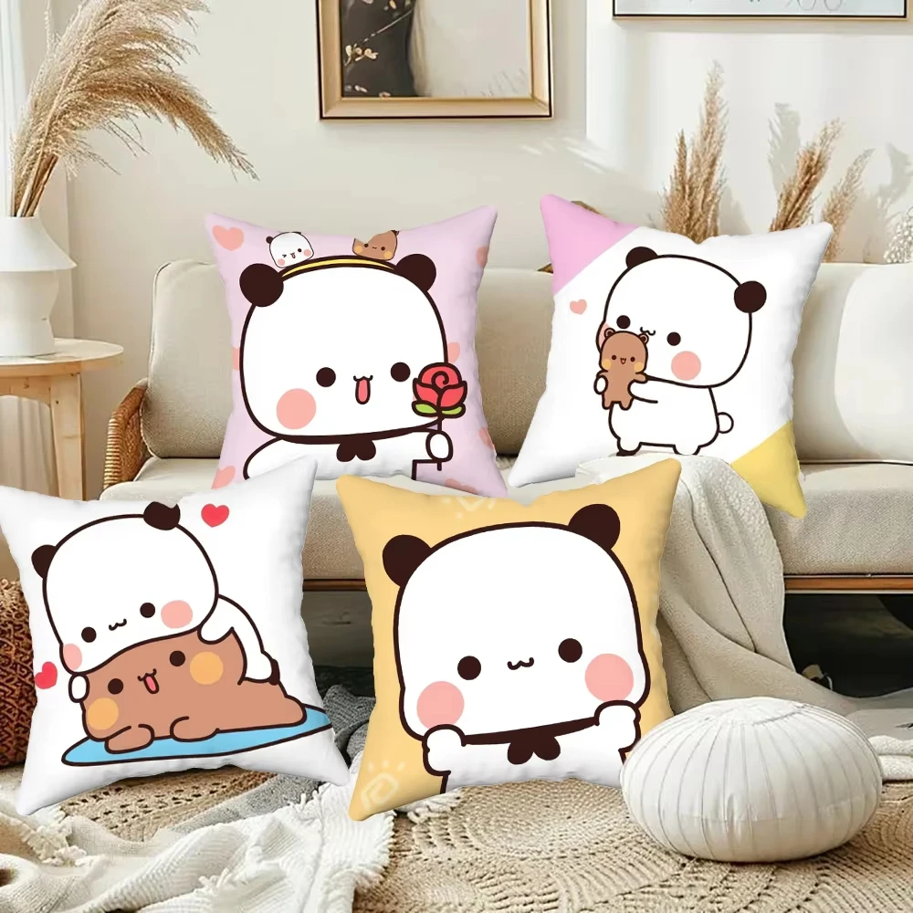 

1 шт. Декоративная наволочка с пандой в стиле Kawaii, полиэстер, 2D двусторонняя печать, для детской комнаты, прикроватная, идеальная для аниме-фанатов