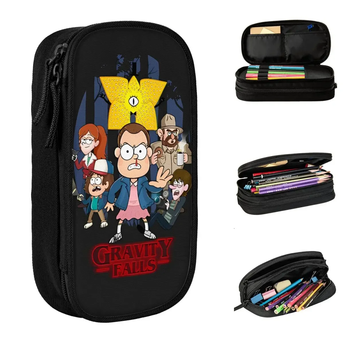 

Cute Stranger Gravity Fall Pencil Cases Pencil Box Pen Box for Student Big Capacity Bag Students School Cosmetic Stationery