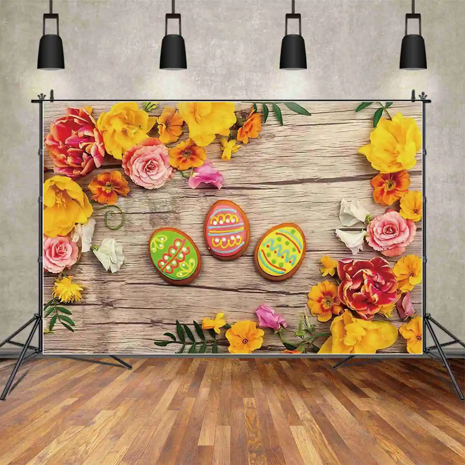 MOON.QG Spring Easter Photography Backdrop Bunny Mushroom Trees Photozone Background Children Studio Photozone Accessories