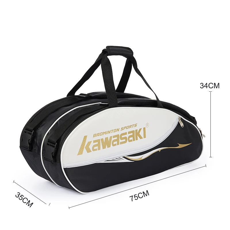 Kawasaki Badminton Bags Large Capacity 6-8 Pieces Tennis Backpack Badminton Gymbag Squash Racquet Bag With Separated Shoes Bag