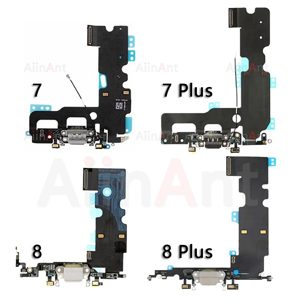 AiinAnt-USB Mic Board Carregador Conector, Porta de carregamento rápido, Cabo Flex para iPhone X, Xr, Xs Max, 7, 8 Plus, Dock Dock