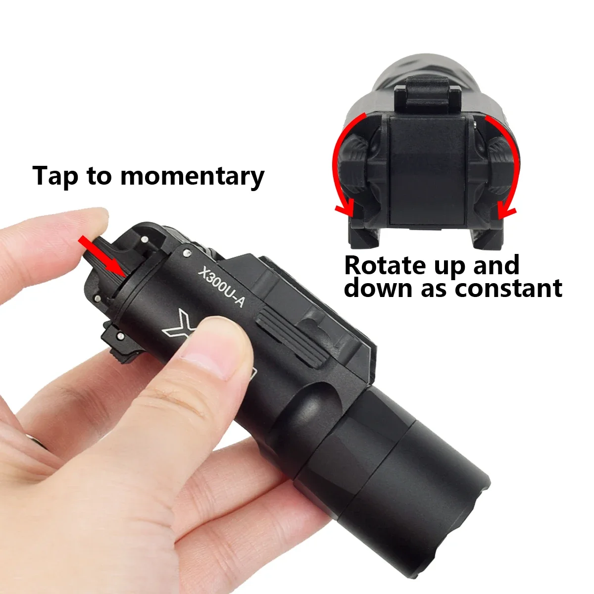 Tactical Surefire X300 Flashlight Weapon LED Light Hunting 0.17-0.64 Caliber Red Green Calibrator LS Bore Sight With 10 Adapters