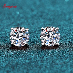 Smyoue – boucles d'oreilles en Moissanite pour hommes et femmes, 0.1 – 3ct, S925, argent plaqué platine, mariage, clous en diamant GRA